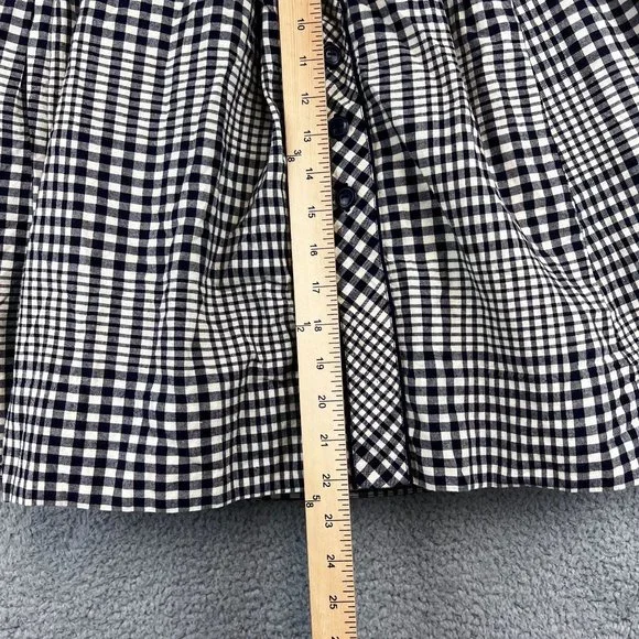 Odille Anthropologie Women’s Blue & cream Plaid Pleated Flared Skirt 2 - Picture 6 of 11